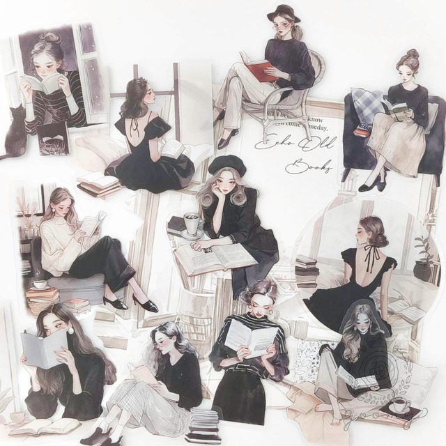 【再入荷】イラストシール Elegant Reading3 <S909>