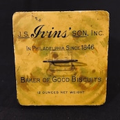 1920s アイヴィンズ ソルティン クラッカー ヴィンテージ ティン缶 IVINS “SALTINES” Cracker Tin T-684