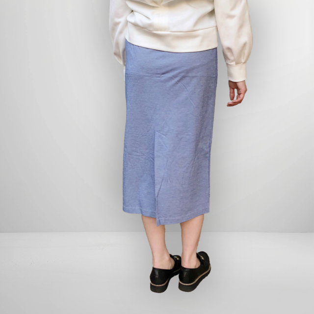 スリッド入り ロングタイトスカート｜水色｜画像4