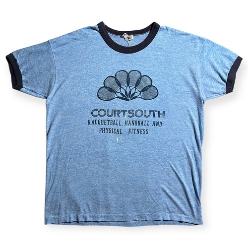70s "RUSSELL” Light Blue COURT SOUTH Ringer T-Shirts / "ラッセル” 水色 リンガーTシャツ