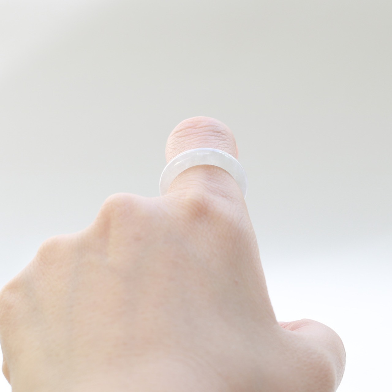 【13号】氷翡翠くり抜き甲丸リング A貨翡翠 jd_rg2152