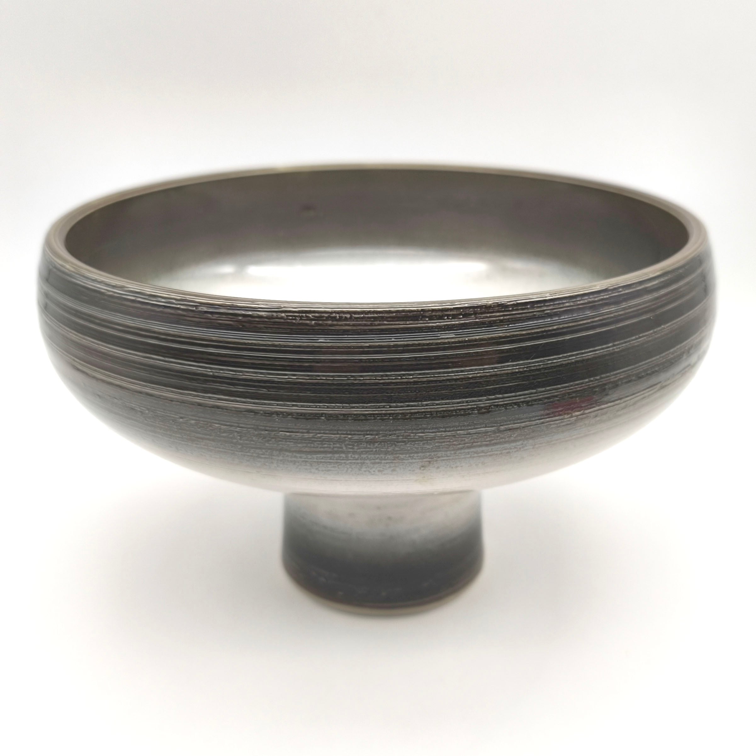 宝玉　鋳銅　花器　水盤 花器・水盤・脚付・円形・直径22㎝・No.260510-12・梱包サイズ80
