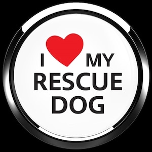 078番 ゴーバッジ I LOVE MY RESCUE DOG