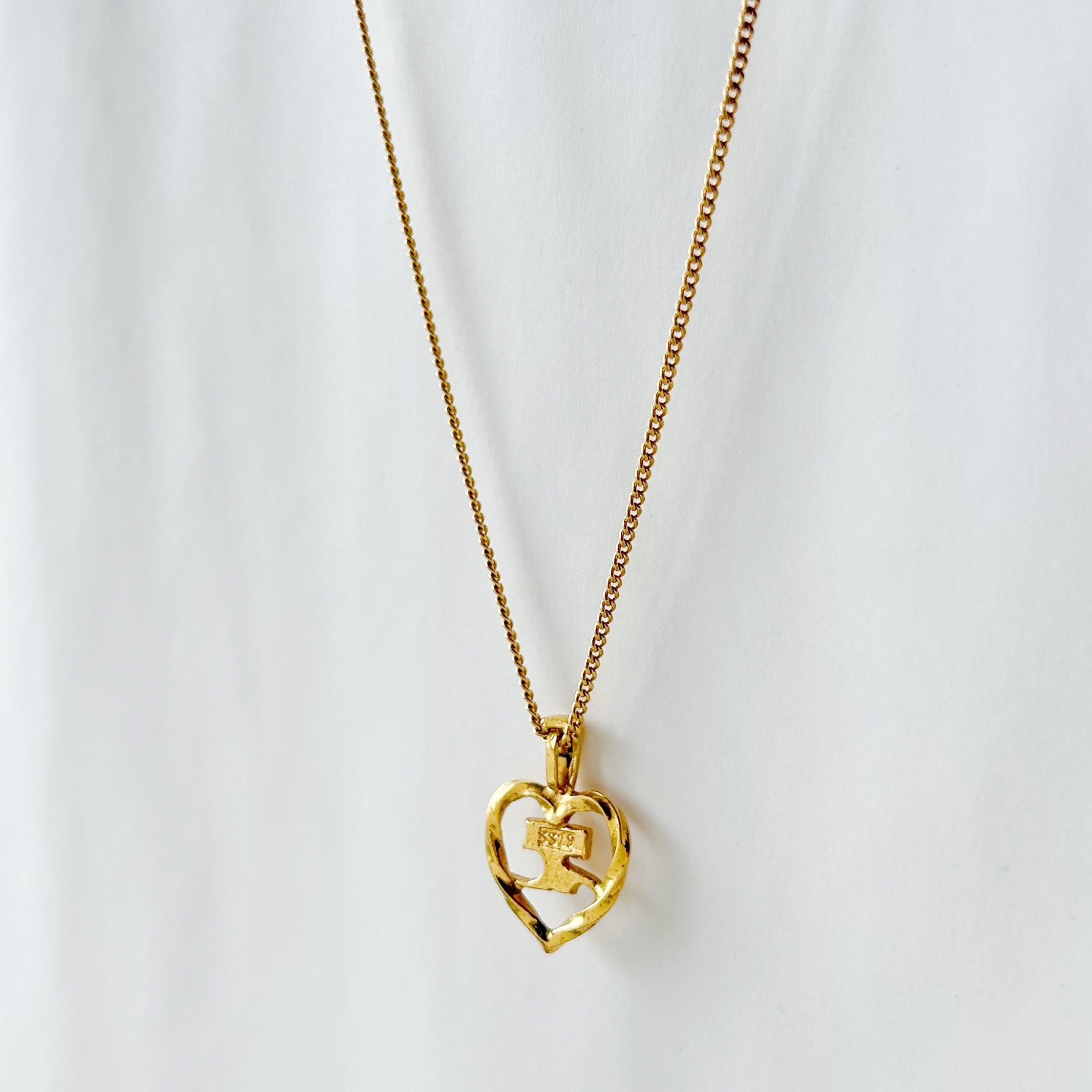 C7126】courreges heart emblem necklace/クレージュ/ネックレス