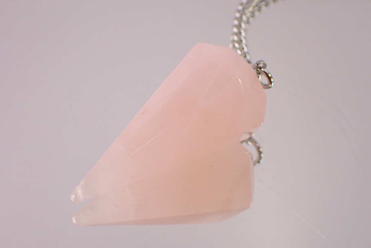 ローズクォーツダウジングペンデュラム　 [D2-340]
