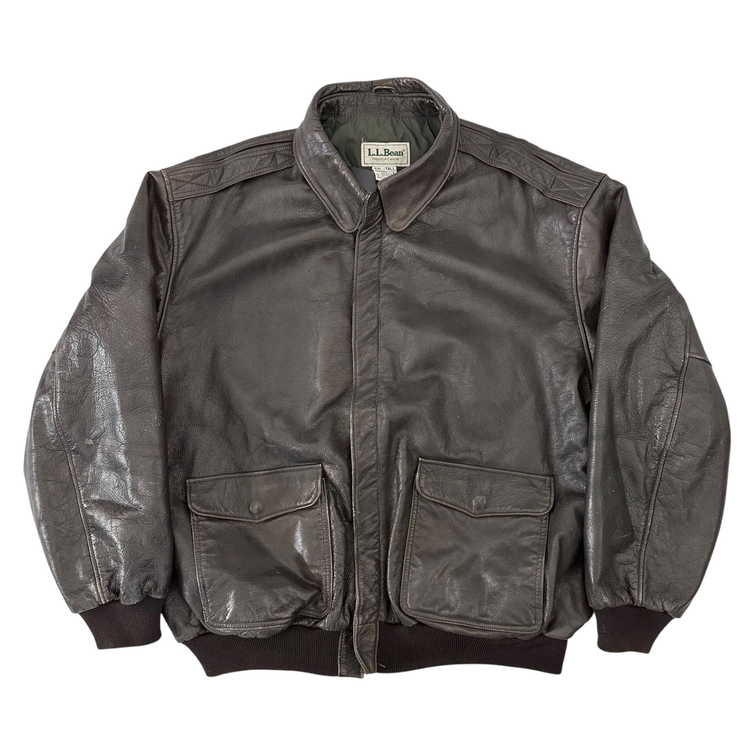 90s L.L.Bean leather coat made in USA 90s L.L BEAN A-2 | BerBerJin 