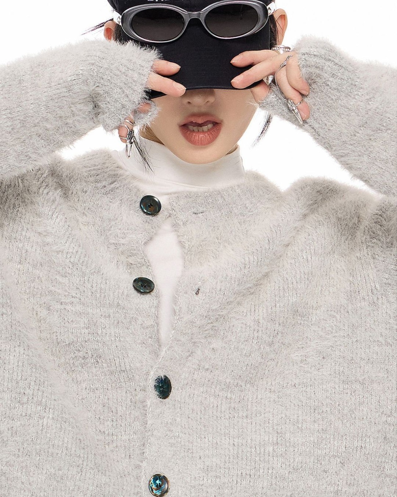 ボタンフロントニットカーディガン 3color A0758 - 12