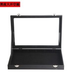 大容量　黒革　ダーク　黒　ジュエリーボックス　ジュエリー収納　ボックス　透明　リング　ブレスレット　ディスプレイボックス　ロック付き　ユニセックス　男性用　女性用　ギフト