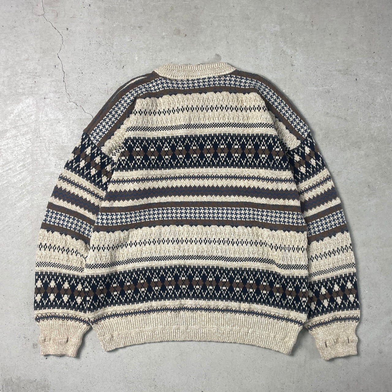 90年代 USA製 HILL&ARCHER コットンニットセーター ヘンリーネック 