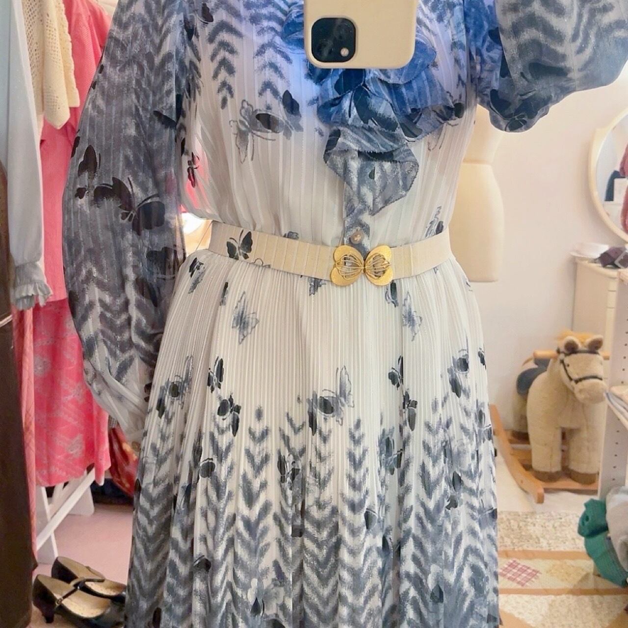 butterfly lame line one-piece