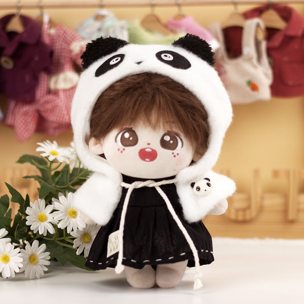 ars　ぬい服　いわふかセット 20cmぬいぐるみ用 パンダ もこもこフード付きケープ+ワンピース 着せ