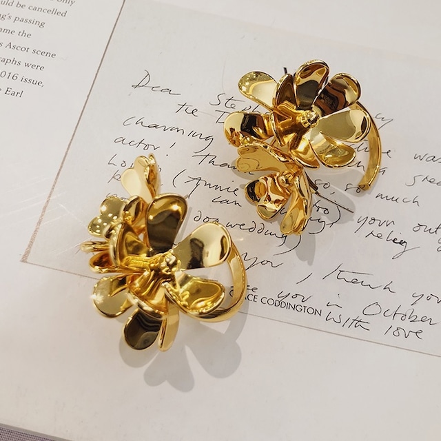 gold flower pierce<a1102>