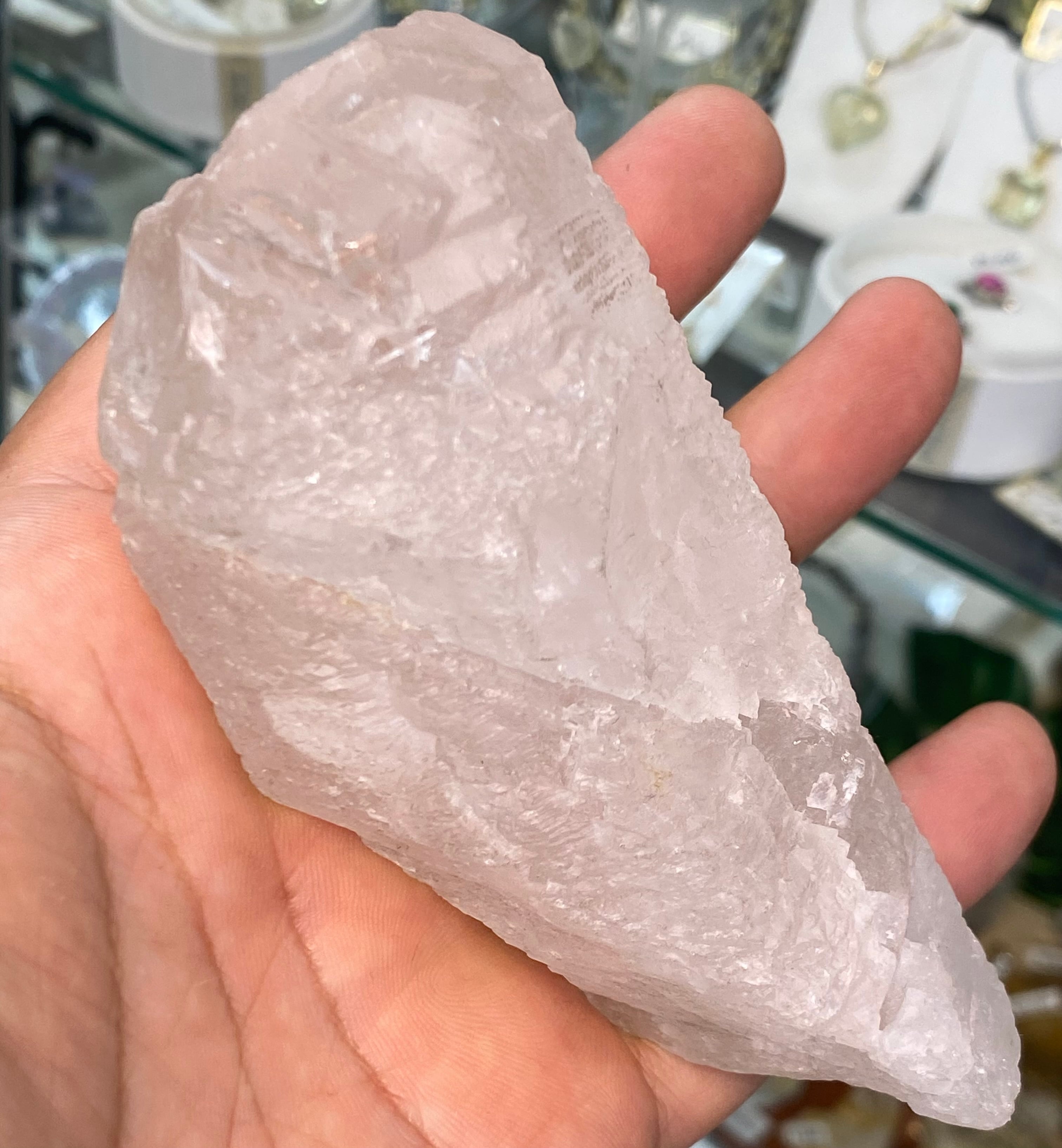 激レア！トライゴーニック付きアイスクリスタル ヒマラヤ水晶 C面 F579