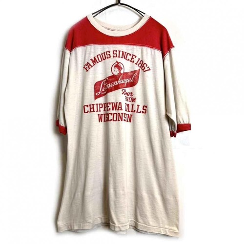 【Leinenkugel】Vintage Football T-Shirt【1970s-】Vintage Logo Print Football Tee