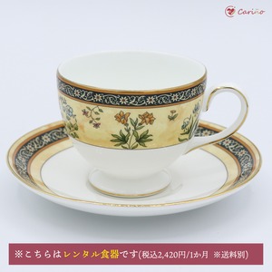 【廃盤品】ウェッジウッド（Wedgewood)インディア　兼用カップ＆ソーサー(リーシェイプ)(100066)