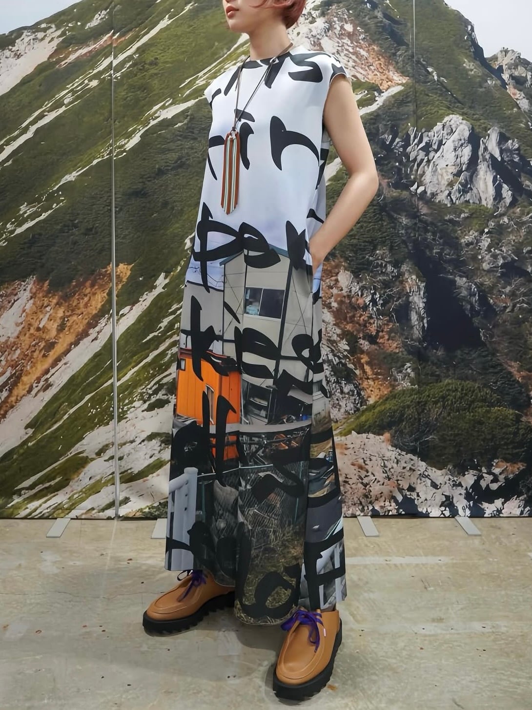 25AW】NONTOKYO ノントーキョー / プリントノースリーブワンピース