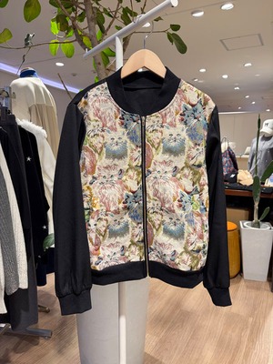 猫柄ゴブラン織りジャケット［Color:ブラック］