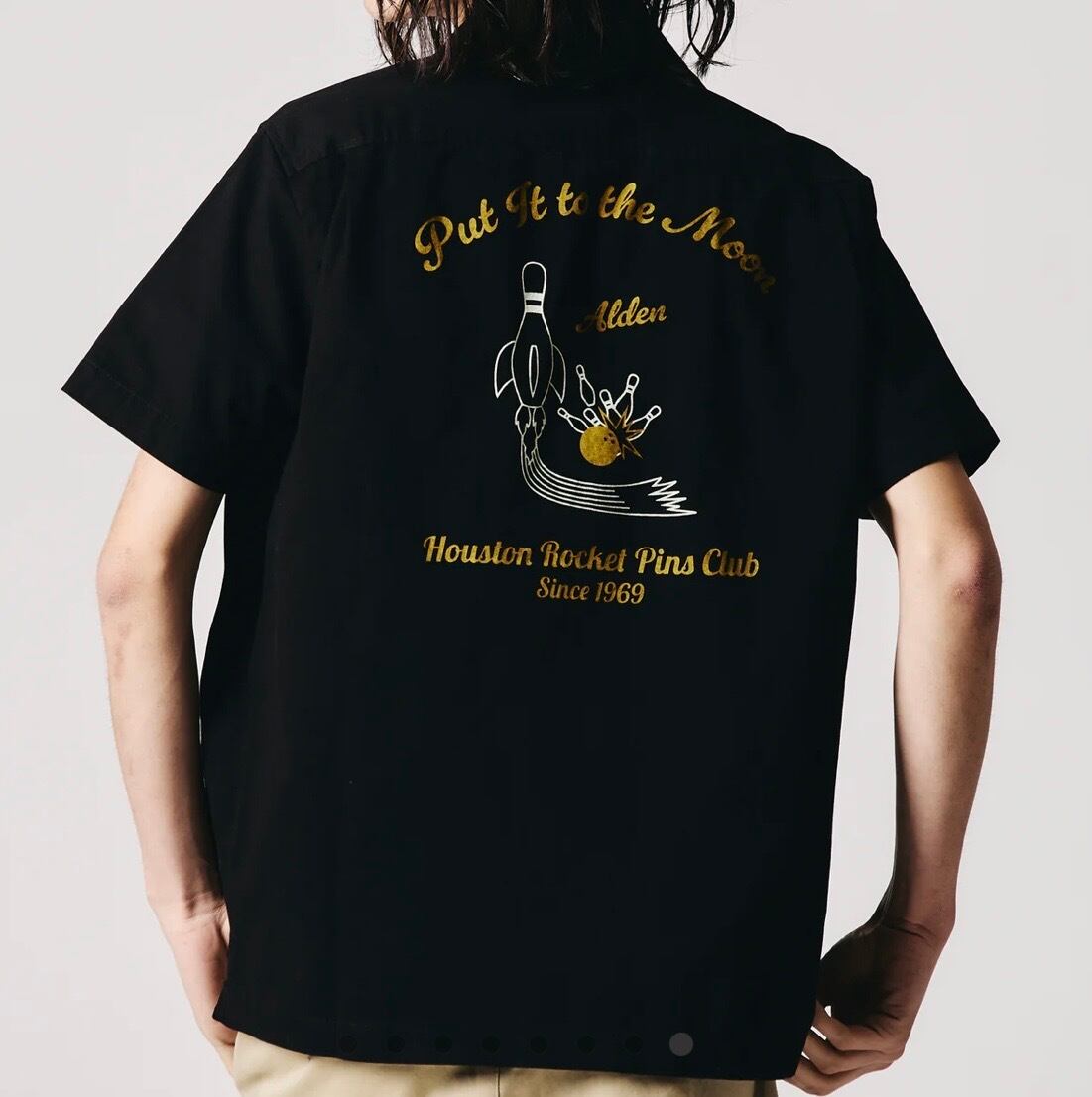 BARNS OUTFITTERS ボウリングシャツ 黒 BARNS OUTFITTERS C/BOWLING SH PT | SLOW
