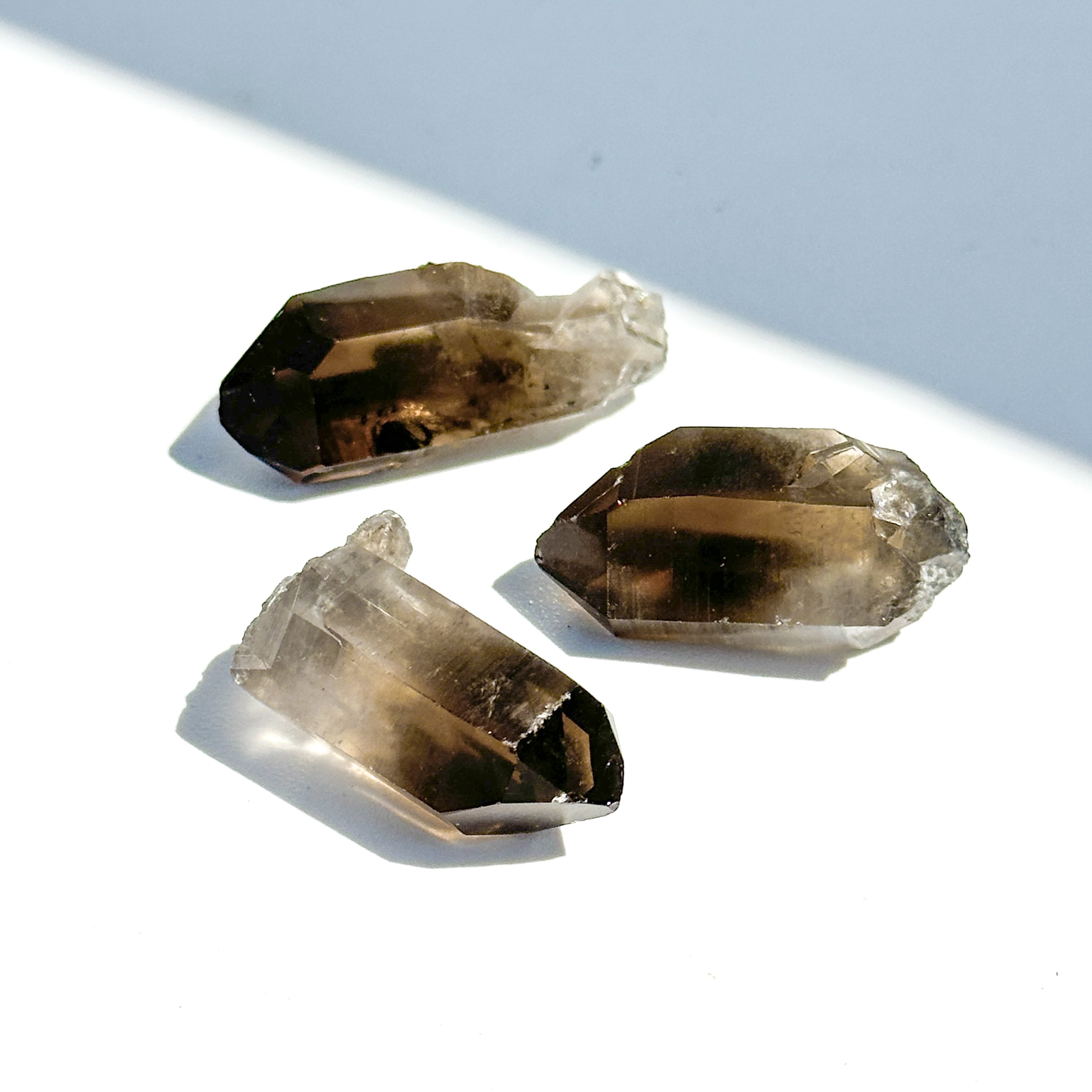 ミナスジェライス産 スモーキークォーツ 原石3個set 12◇ Smoky quartz ◇天然石・鉱物・パワーストーン・インテリア
