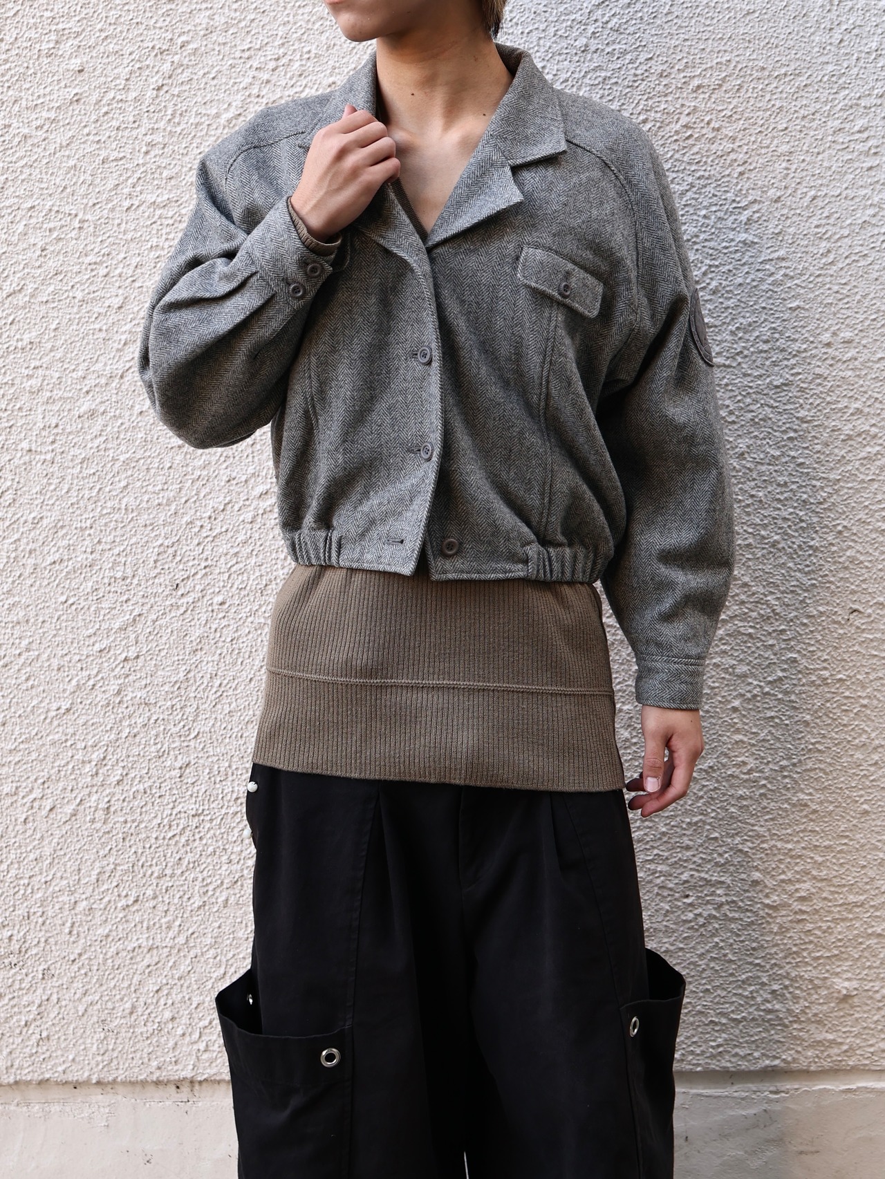 【balenciaga sports】cropped button blouson