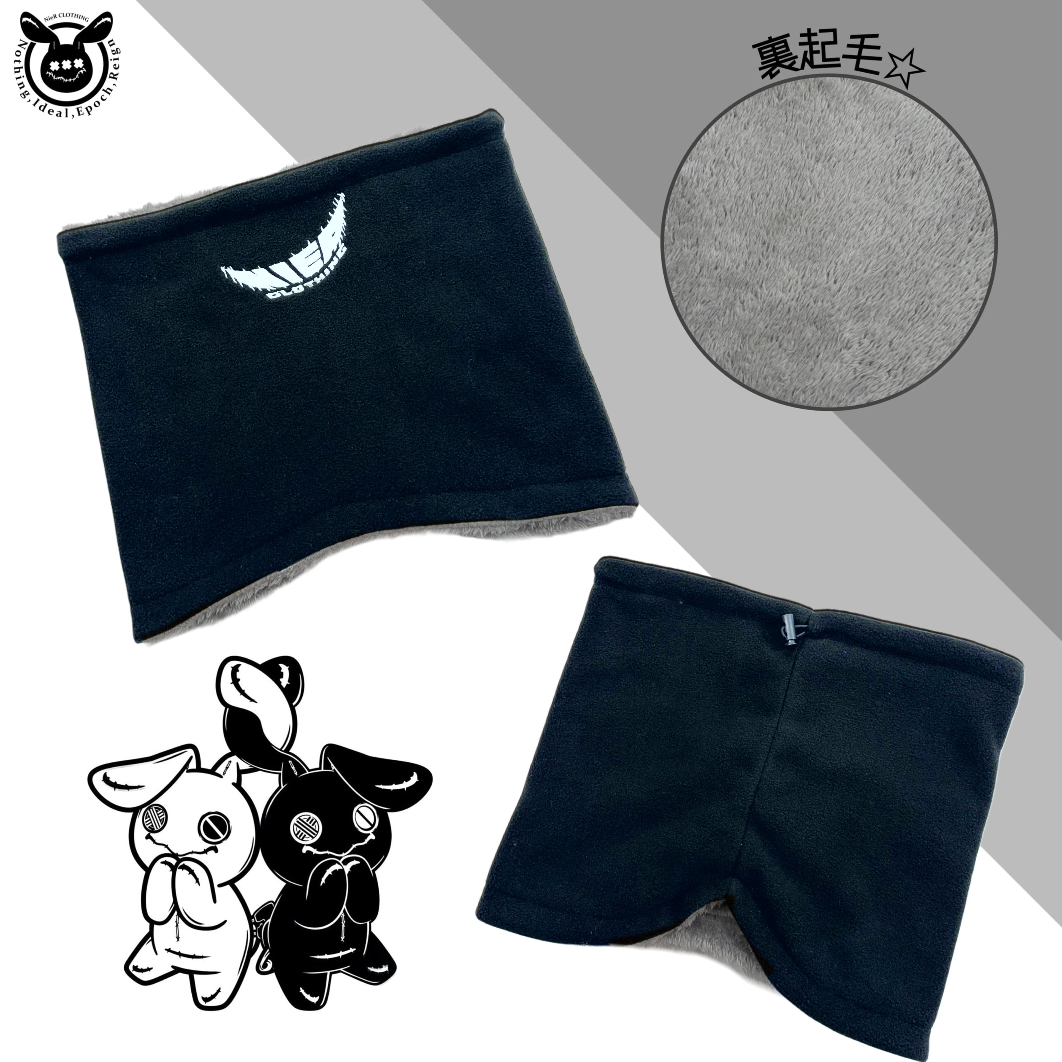 新品正規品【V12/XL】NECKPARKA ネックウォーマー内臓パーカー裏起毛 裏起毛フェイスLOGO刺繍入りネックウォーマー【NAVY】 | NIER CLOTHING
