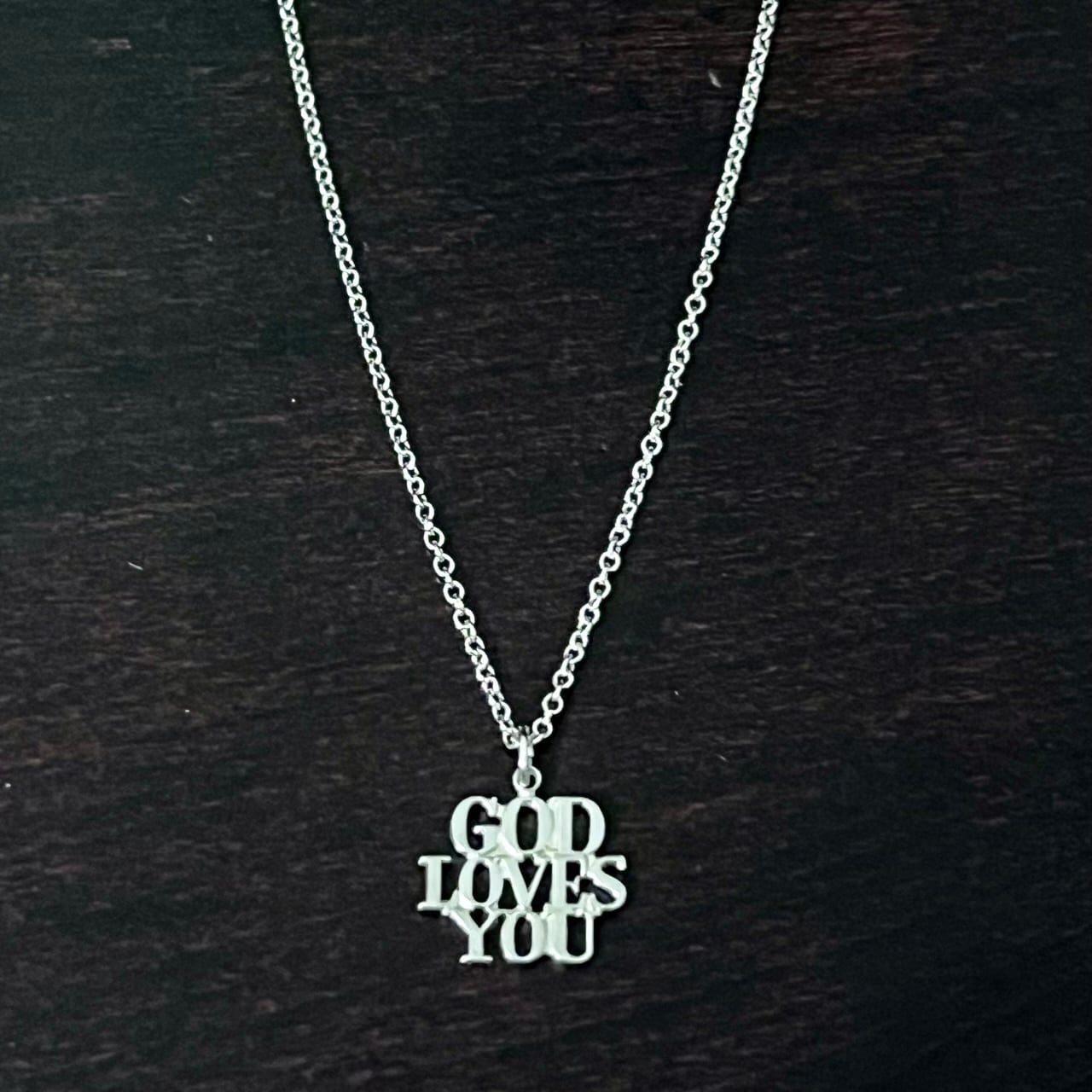 VINTAGE TIFFANY & CO. GOD LOVES YOU Charm Necklace Sterling Silver