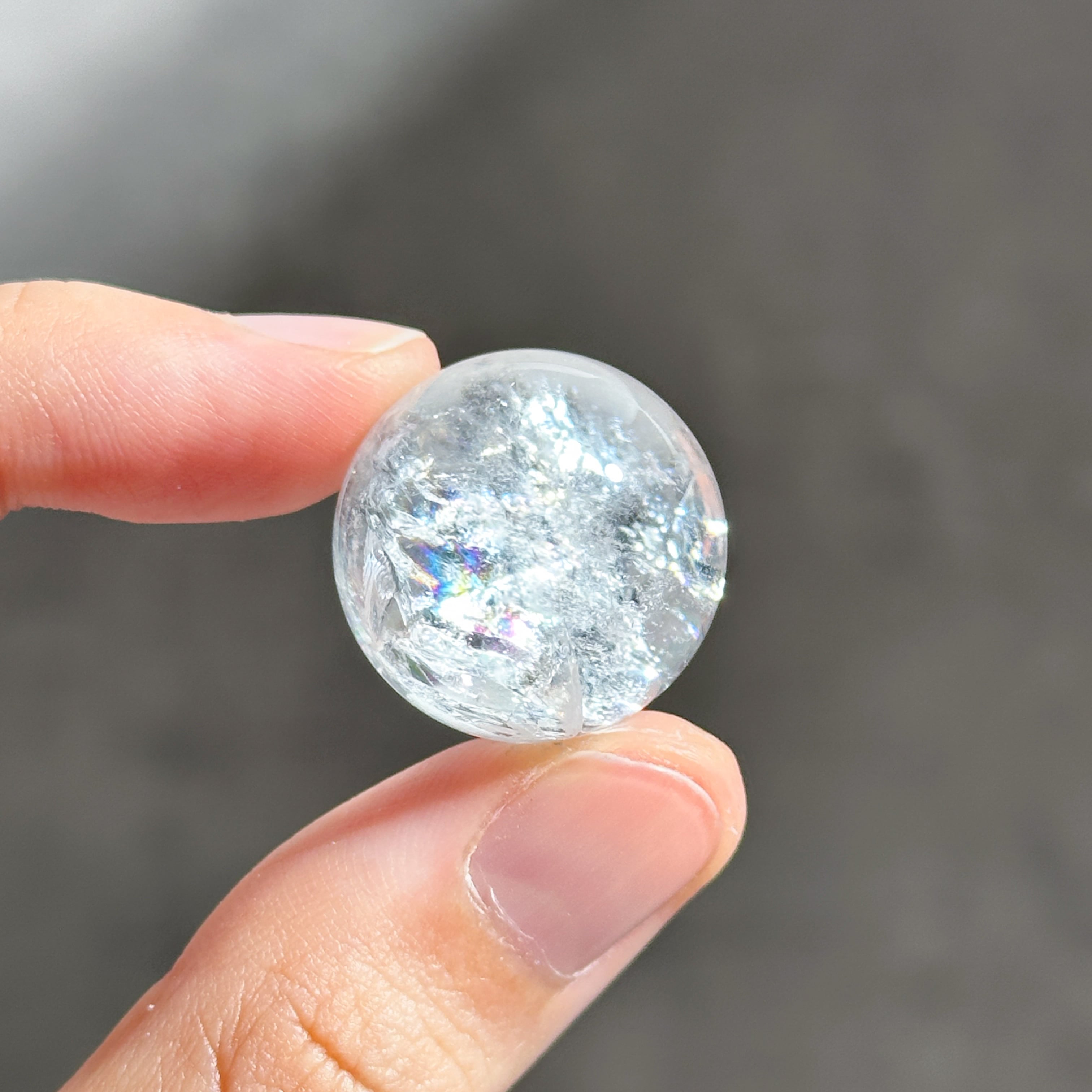 クリア(クラック)クォーツ スフィア 3個 set13◇ Clear Quartz