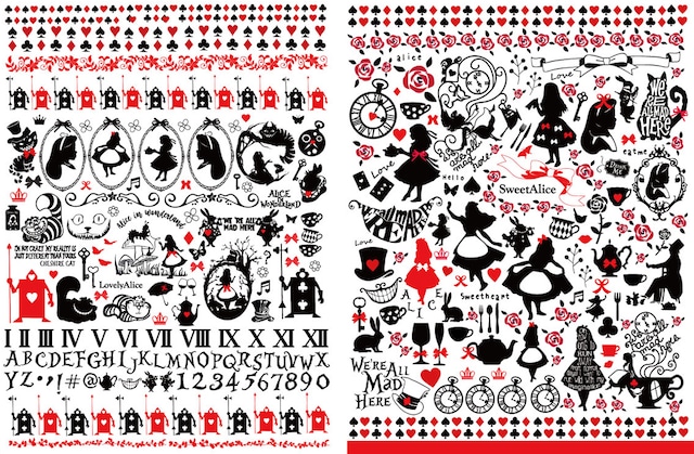 【set割引】2枚セット NEW!ガラス用LovelyAlice・SweetAlice(ポーセリンアート)