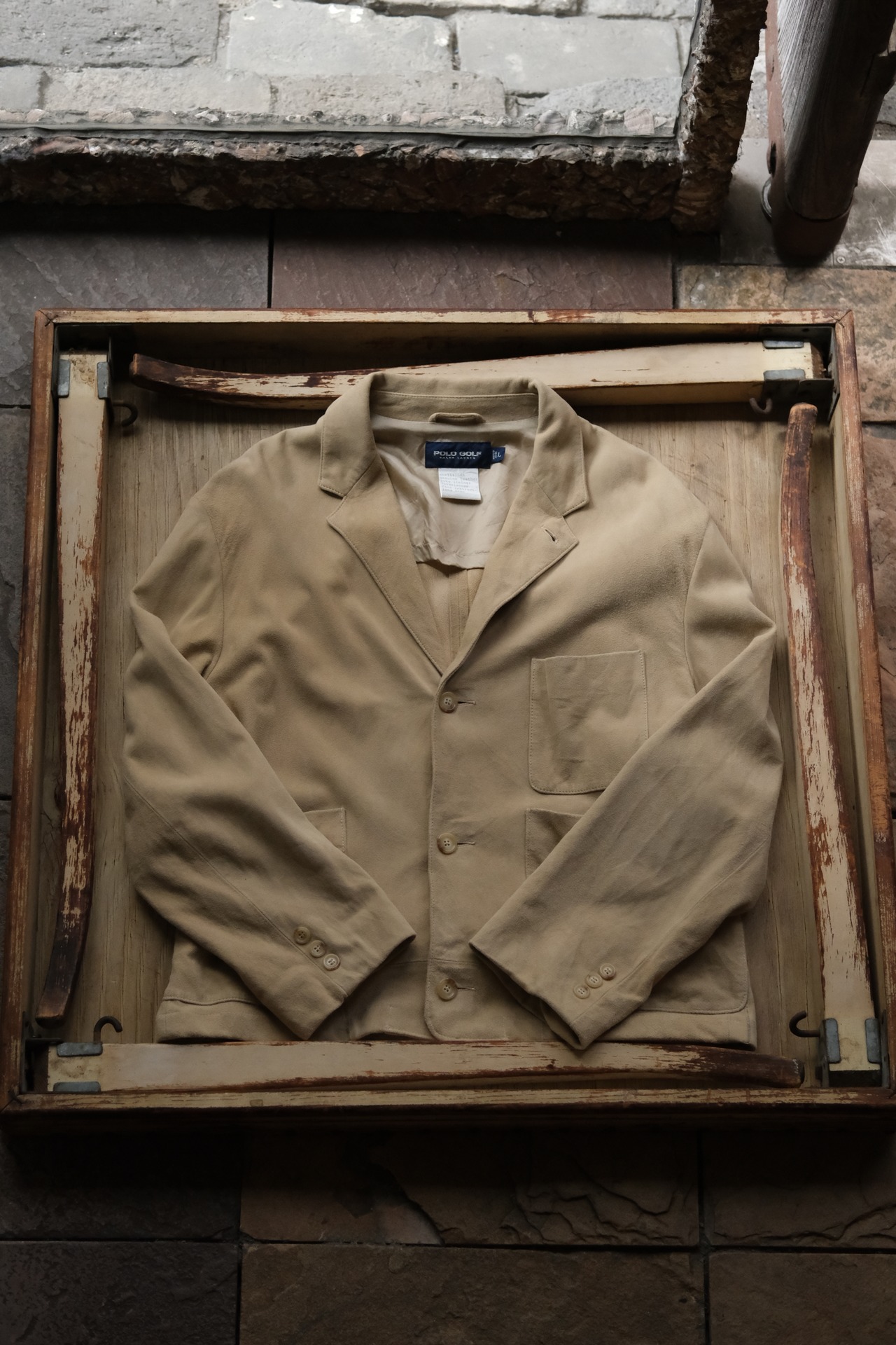 Utah/90's "POLO GOLF" leather jacket/remake