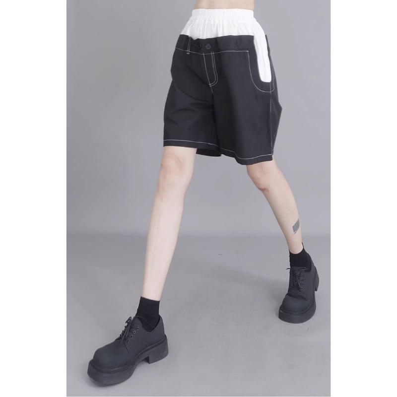 フェイクツーピース ワイドショートパンツ PT0330