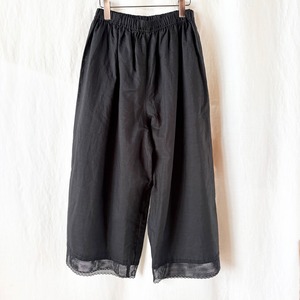 Vlas Blomme Cotton Ramie Lawn レース付きレイヤードパンツ