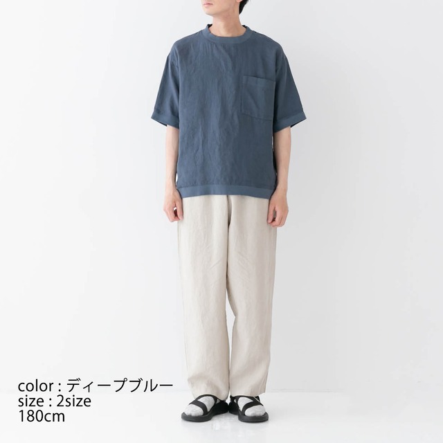 リネン RINEN 60/1リネンローン 半袖クルーネックシャツ(R39510)全5色