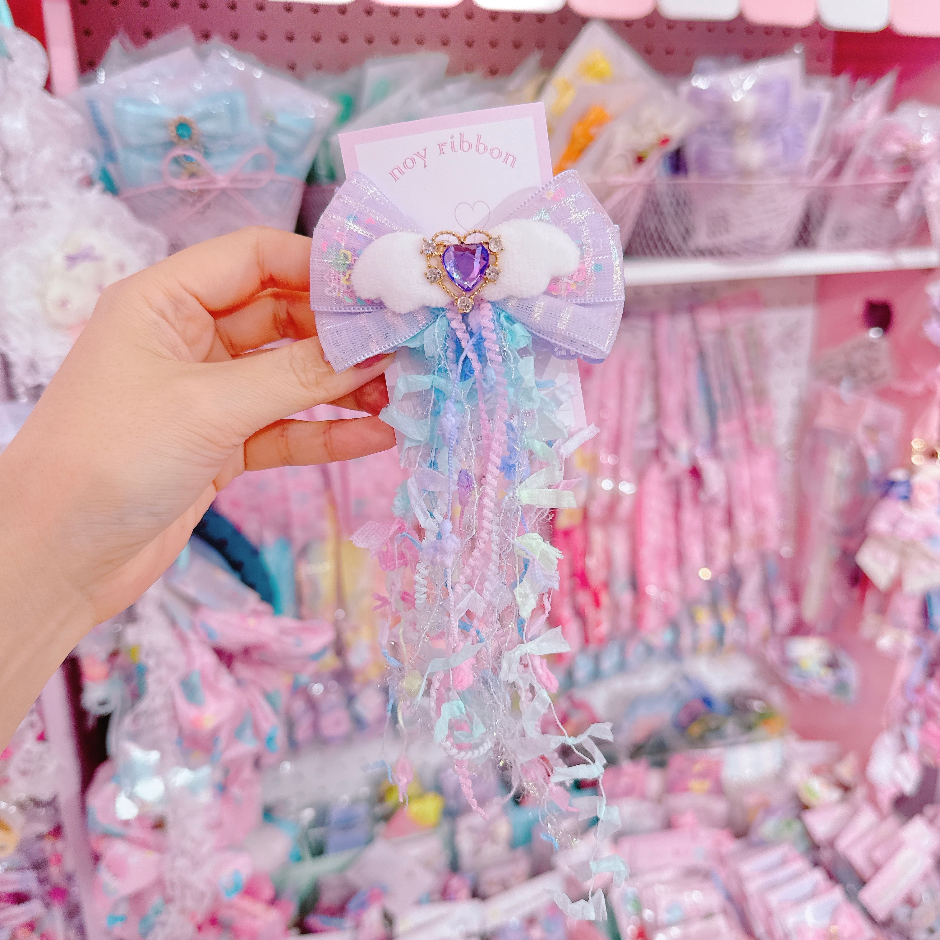 【F7】64-42きらきらリボンヘアクリップ