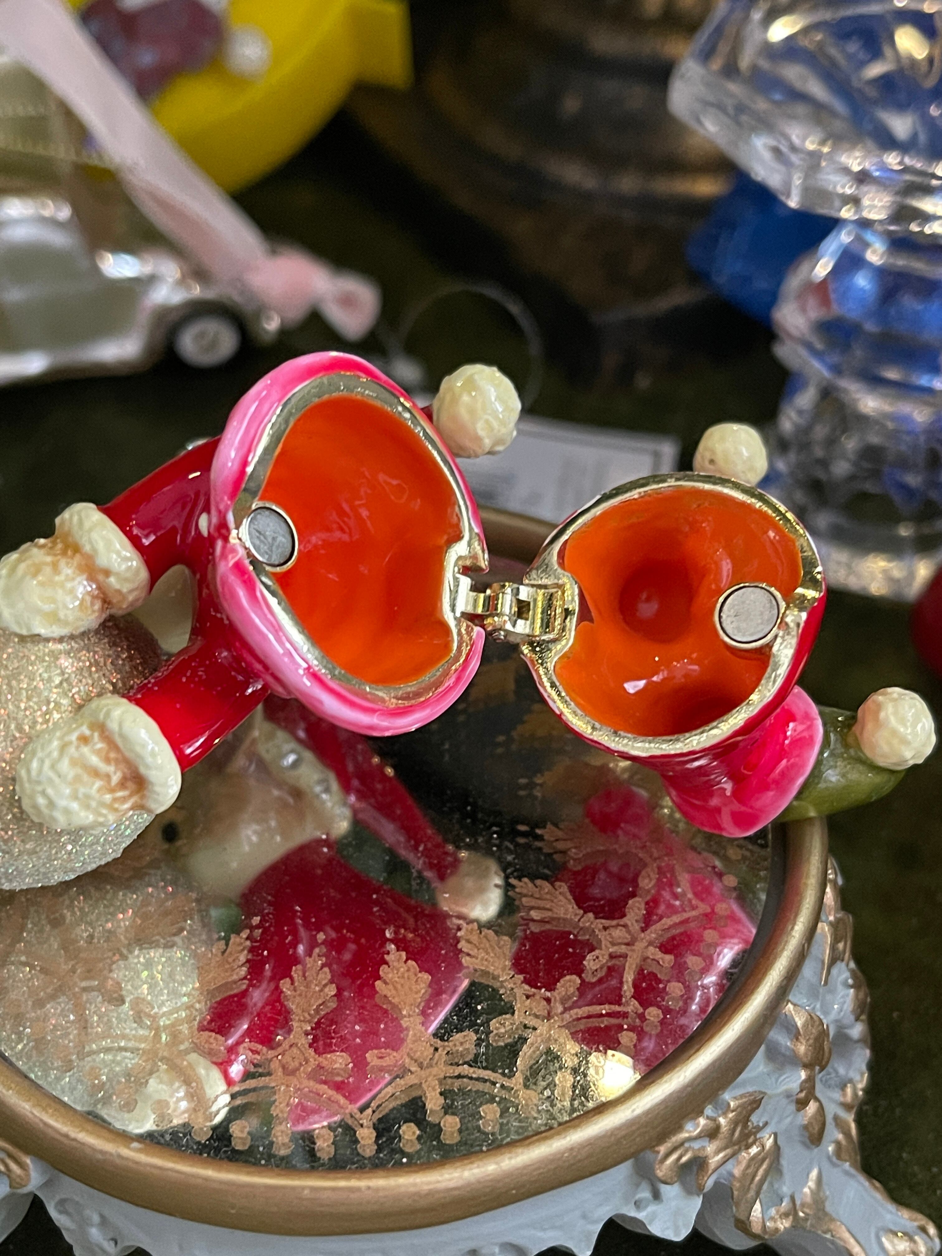 アンティーク 七宝ジュエリー トリンケットボックス アバカス フローラル ◇送料込◇アリス②◇ネックレス付きエナメルBOX◇シークレット