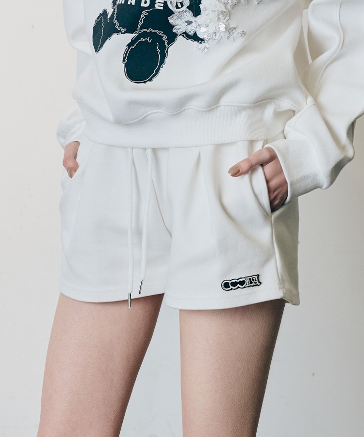 COOLAロゴスウェットショートパンツ (WHITE) CQ-48005