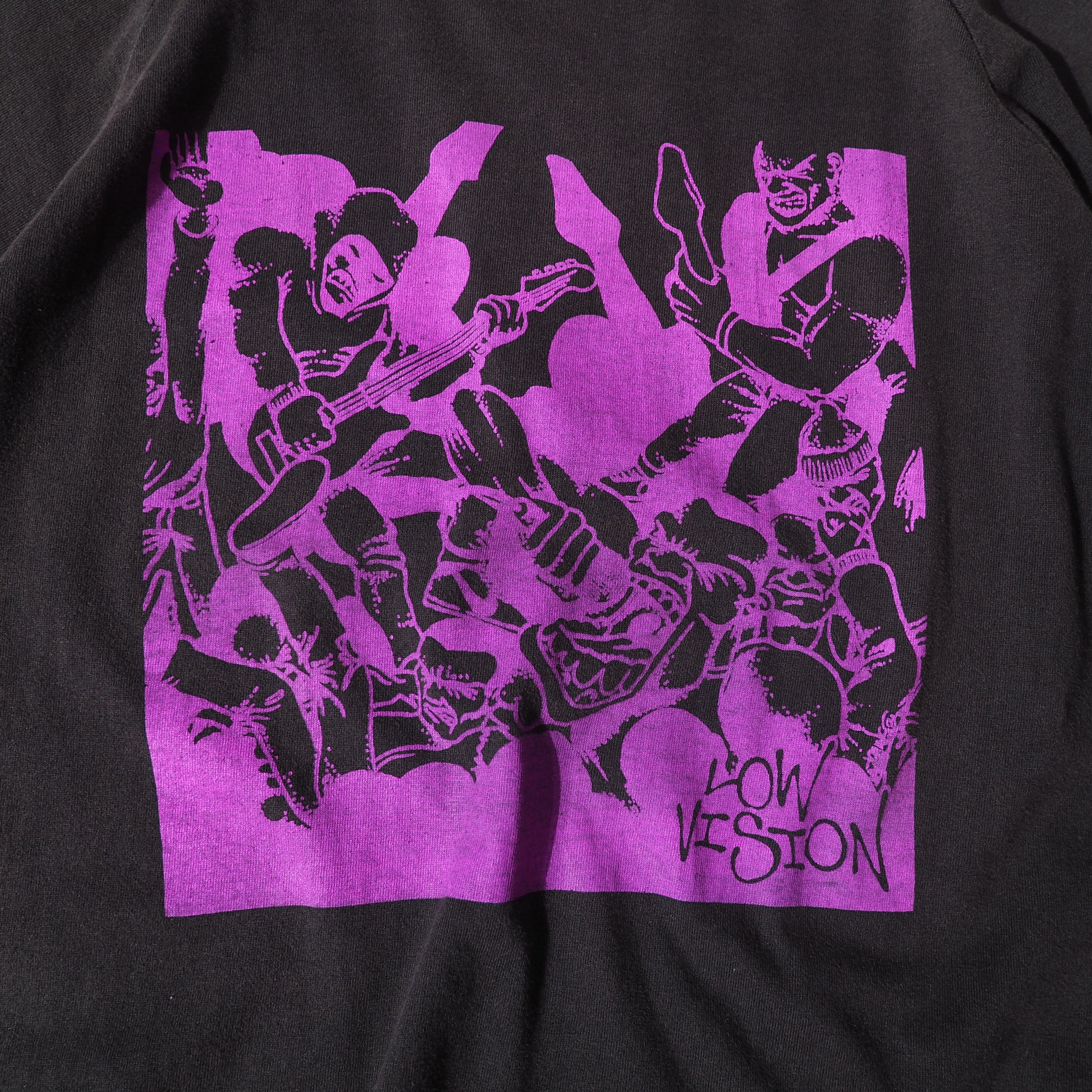 Low vision fade discoloration aging printed tee