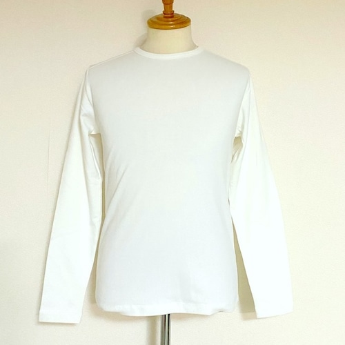 High Tension Circular Rib C/N Long Sleeve T-shirts　Off White