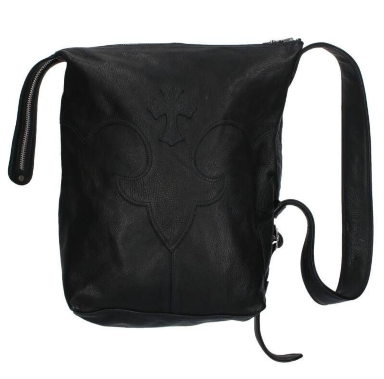 CHROME HEARTS クロムハーツ LELO SM/レロ クロスパッチ レザー ショルダーバッグ