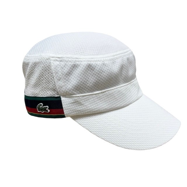 古着 ラコステ LACOSTE メッシュキャップ クリーニング済み マルチカラーボーダー 日本製 中央帽子 58cm 男女兼用