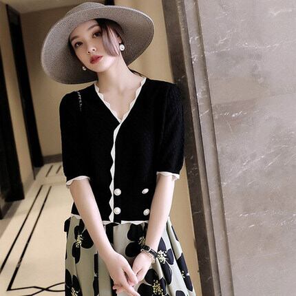 カーディガン トップス ニットソー 羽織り 白トップス 袖あり 半袖 5分