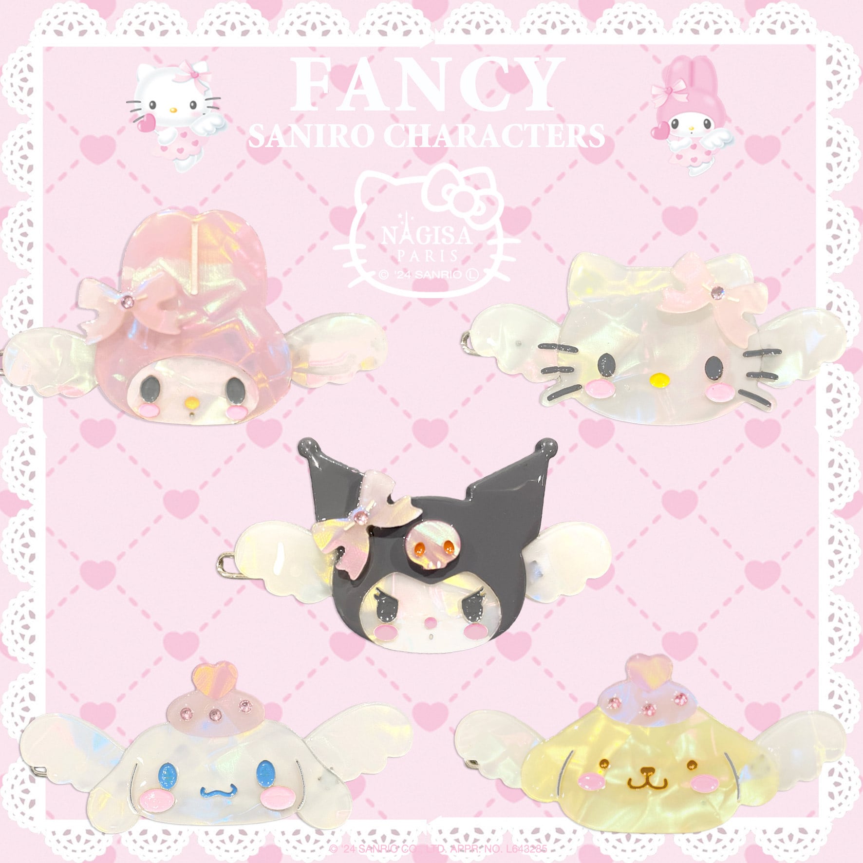 サンリオキャラクター マイメロ マイメロディー NAGISA PARIS 夢みるエンジェル ヘアピン マイメロデイ Angel hair pin