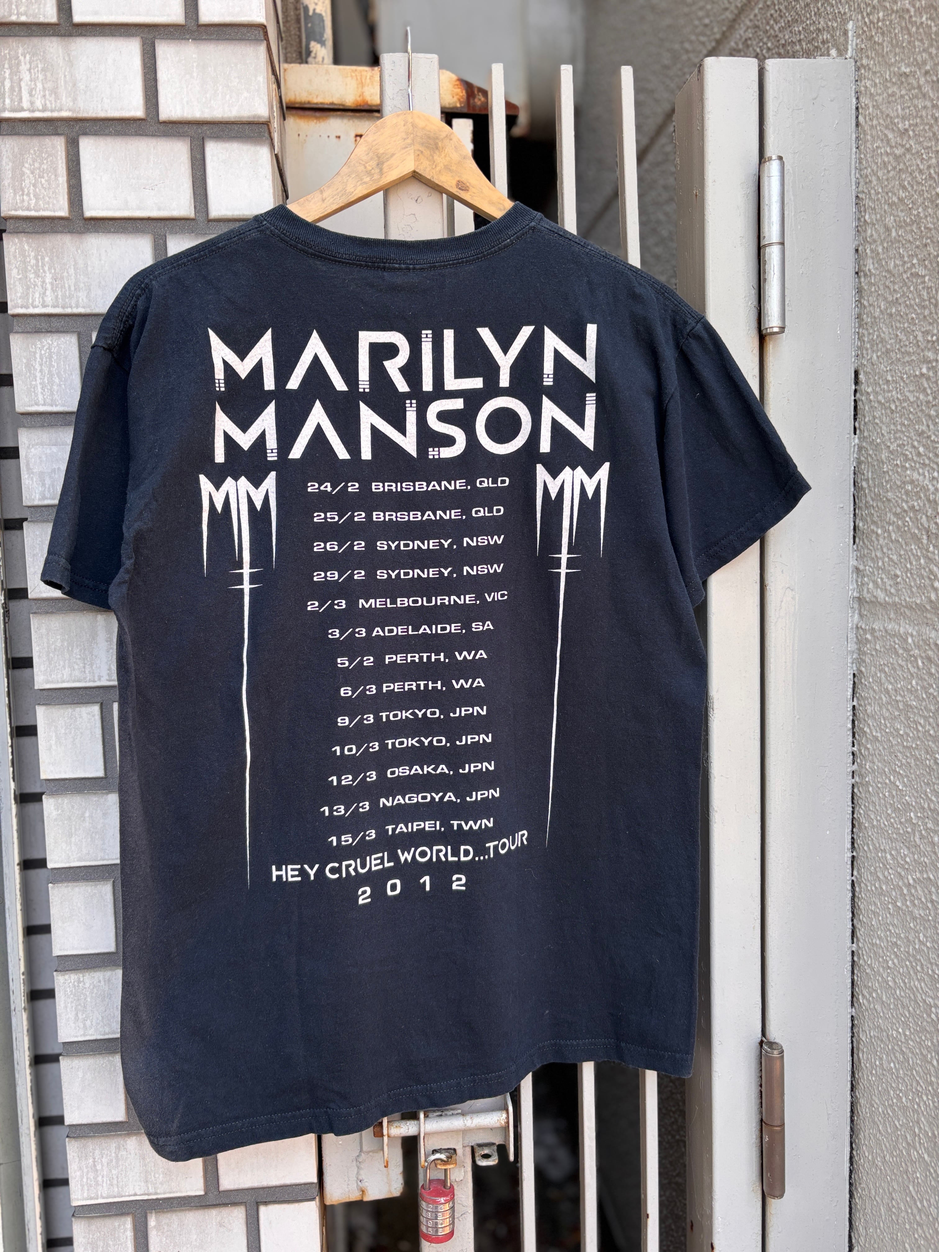 MARILYN MANSON/World Tour Tee/2012年/GILDAN/M/ワールドツア－T
