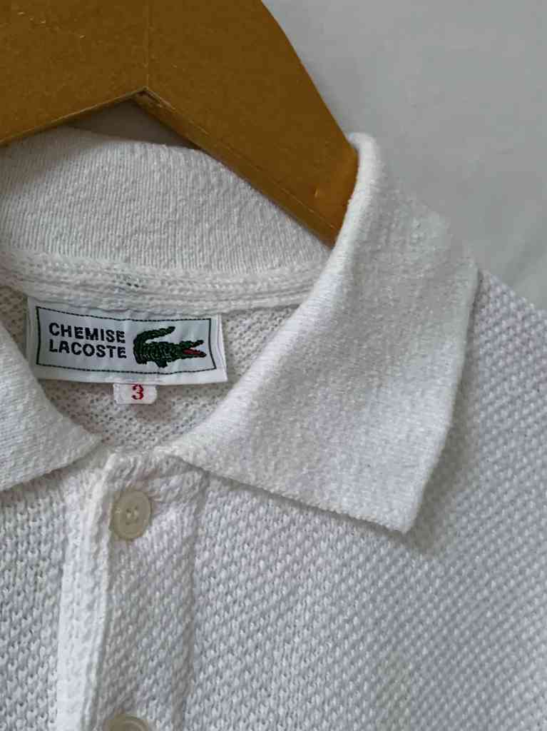 1990's Embroidery Design Polo Collar Summer Sweater "LACOSTE"