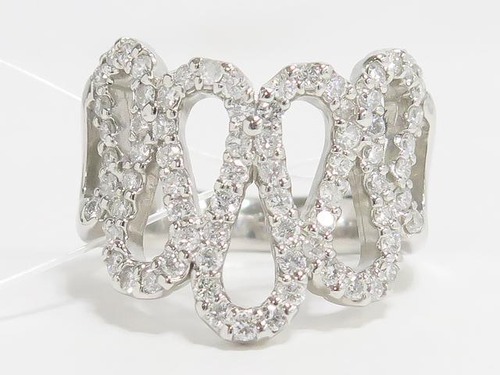 【完売しました】1.00ct ダイヤ ハーフエタニティパヴェ デザインリング プラチナ