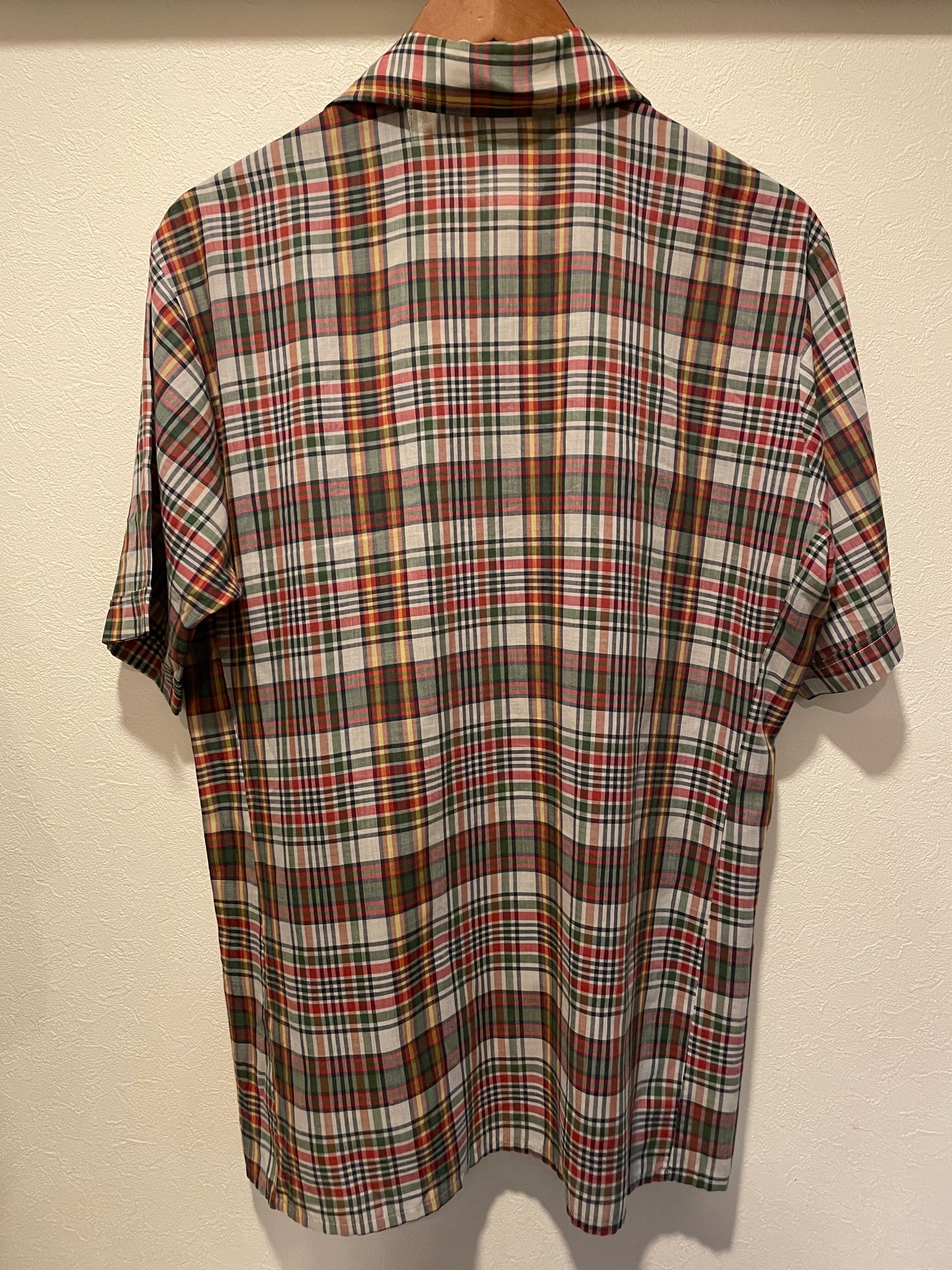 70年代 vintage VAN HEUSEN ヴァンヒューセン チェック オープンカラー ...