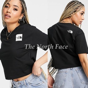 The North Face ショート丈 ロゴ 半袖 Tシャツ ブラック UK S / レディース トップス ゆったり クロップド カットソー ノースフェイス 海外 カジュアル 黒