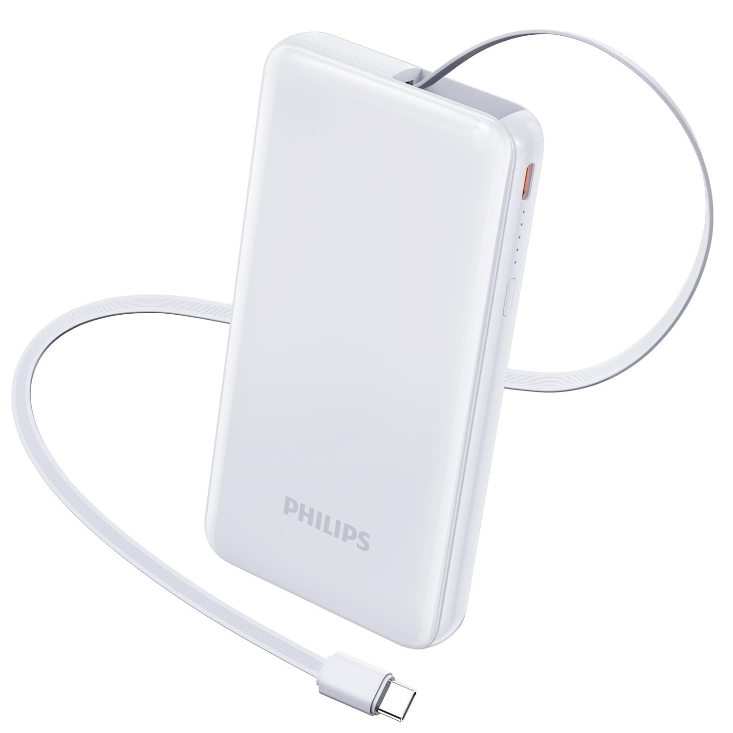 Philips (フィリップス) モバイルバッテリー 10000mAh大容量 巻き取り