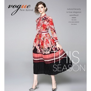 ★送料無料★9号☆レトロテイストプリーツスカートのワンピース(OPN2099)