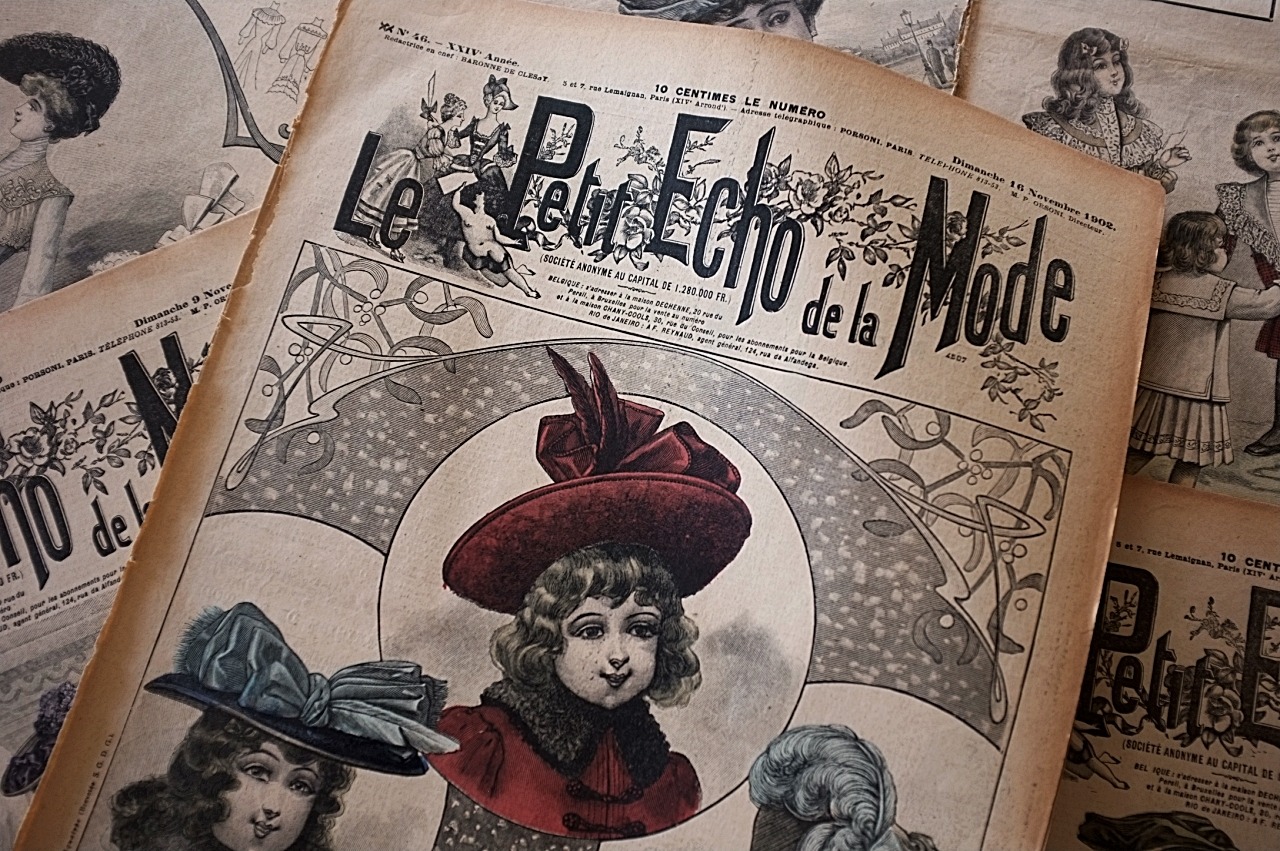 フランス 1902s Le Petit Echo de la Mode 44c 永遠の淑女とモード新聞b アンティーク
