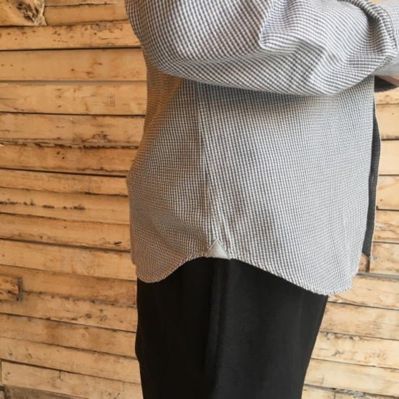 DNL Italy ホリゾンタルカラースリムシャツ　グレー 【SALE】